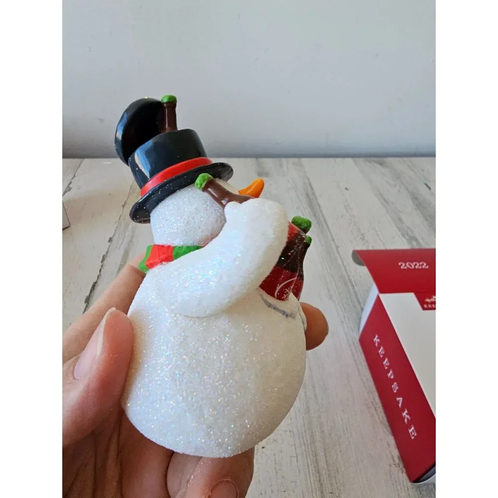 Hallmark jolly beer belly snowman ornament new‎ Xmas tree